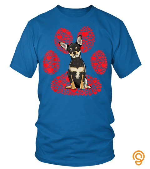 Black Chihuahua Valentines Day Dog Love Paw T Shirt