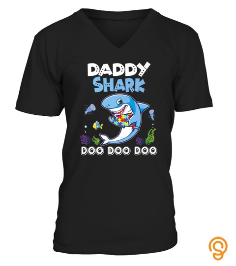 Lovely Fishes Swimming In The Sea Shirt Daddy Autism Shark Tshirt   Hoodie   Mug (Full Size And Color)