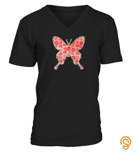 BUTTERFLY TSHIRT GRAPHIC TEE PINK ROSE TSHIRT   HOODIE   MUG (FULL SIZE AND COLOR)