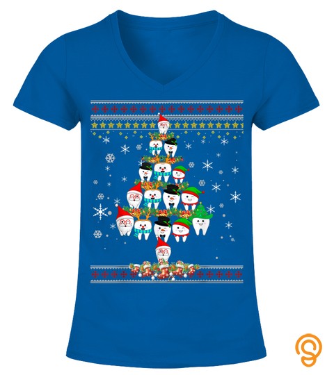 Funny Christmas Tree Dentist Merry Christmas Ugly Gift T Shirt