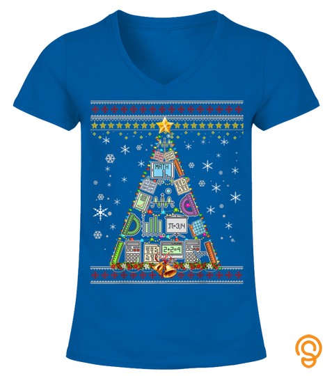 Funny Christmas Tree Math Teacher Merry Xmas Ugly Sweater T Shirt