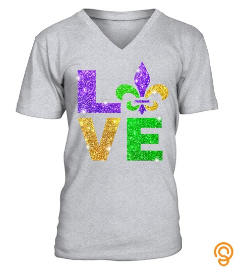 I Love Mardi Gras T shirt Fleur de Lis Gift Men Women