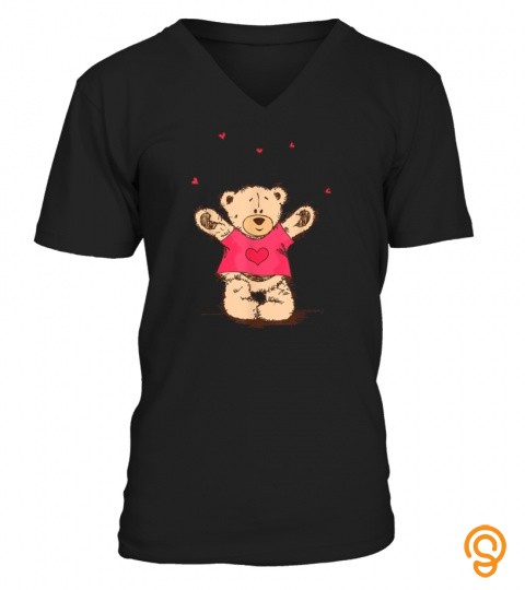 Valentines Day Heart Teddy Bear Hugging Love You Gift T Shirt