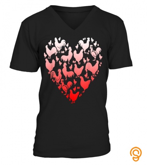 Valentines Day Chicken Heart  Funny Animal Farmer Lover Gift T Shirt