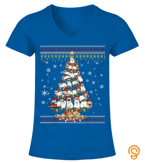Funny Christmas Tree Pug Dog Merry Christmas Ugly Sweater T Shirt