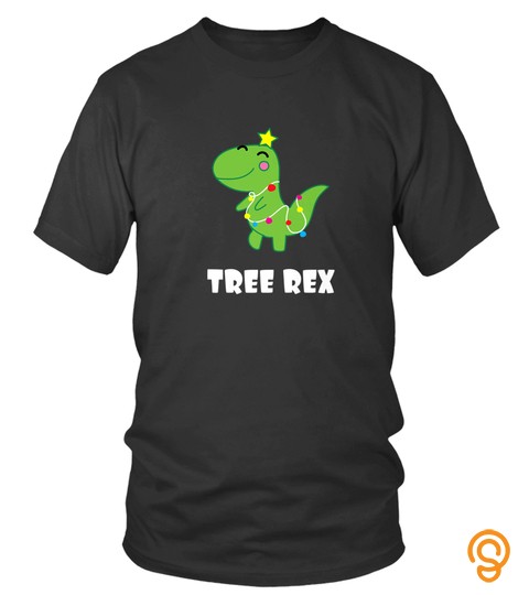 Cute Dinosaur Christmas Tree Rex Trex Tshirt