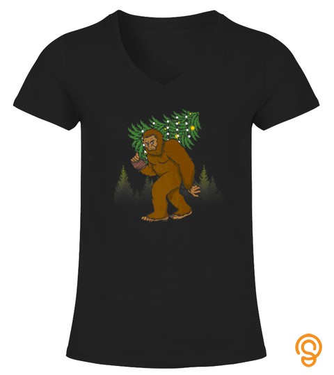 Bigfoot Christmas Tree Tshirt Funny Xmas Gift Sasquatch Tshirt   Hoodie   Mug (Full Size And Color)