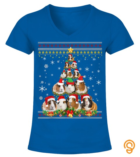 Funny Christmas Tree Guinea Pig Merry Christmas Ugly Sweater T Shirt