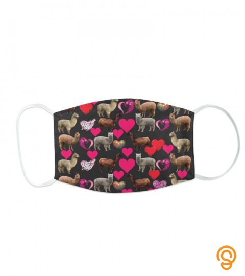 Valentine Face mask for Alpaca lovers