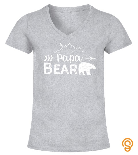 Mens Papa Bear Shirt Matching Family Mama Papa Bear Camping Gift