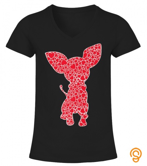 Chihuahua Hearts Valentines Day Dog Pup Lover Girl Gift Premium T Shirt