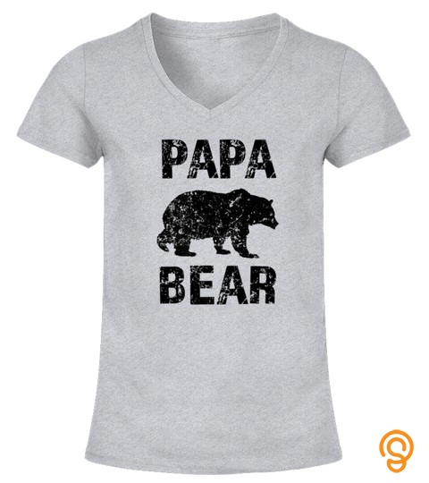 Mens Papa Bear Shirt Mens Grandpa Gift Family Papa Tshirt