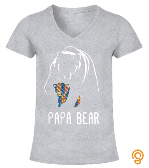 Autism Papa Bear  Autism Awareness Shirt