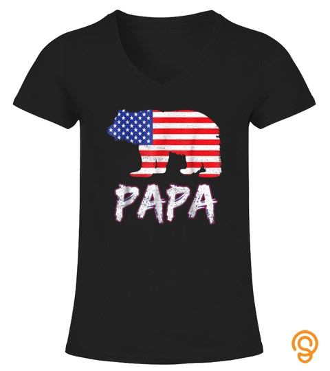 4th of July s Papa Bear USA Flag Dad Grandpa Tees