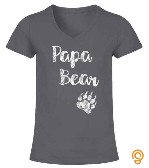 Papa Bear Paw Print Grandpa Tshirt