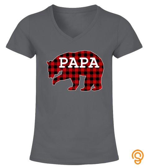 Papa Bear Matching Buffalo Family Christmas Pajama TShirt