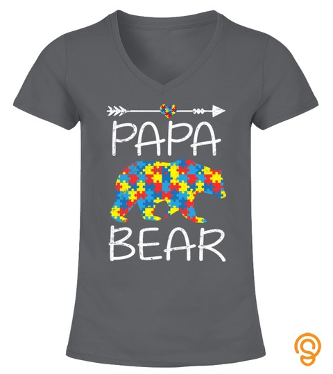 Papa Bear Autism Awareness Arrow Love Family Gifts TShirt