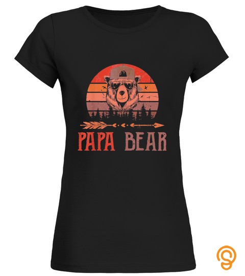 Papa bear T Shirt Vintage Daddy Wildling Father's Day Dad