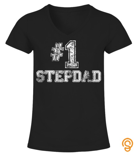 Mens 1 StepDad T Shirt Step Dad Number One Father's Day Gift Tee