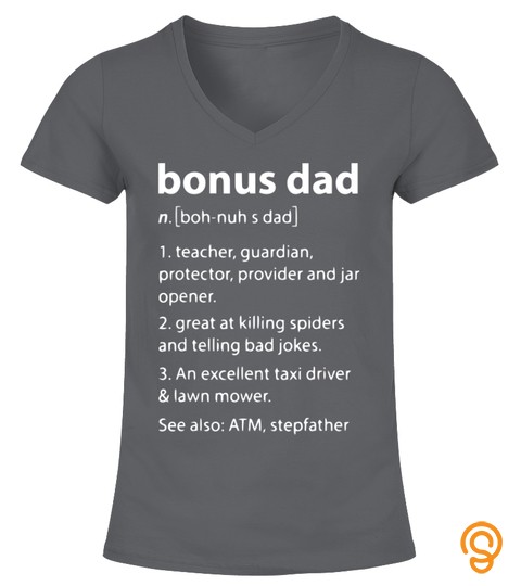 Funny Definition About Bonus Dad   Best Gift For Stepdad Tee