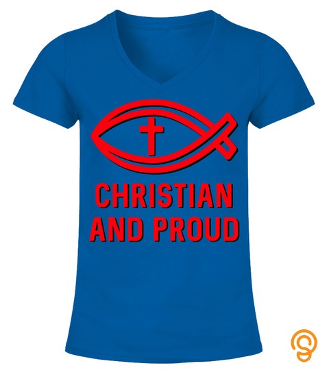 Christian And Proud Ichthys Cross Jesus Christ Christianity Long Sleeve T Shirt