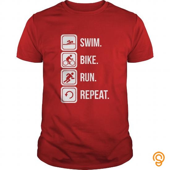 Easy Wear Triathlon Swim Bike Run Repeat T Shirts Gift