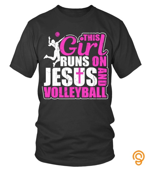 This Girl Runs On Jesus And Volleyball Christian Faith Gift Pullover Hoodie