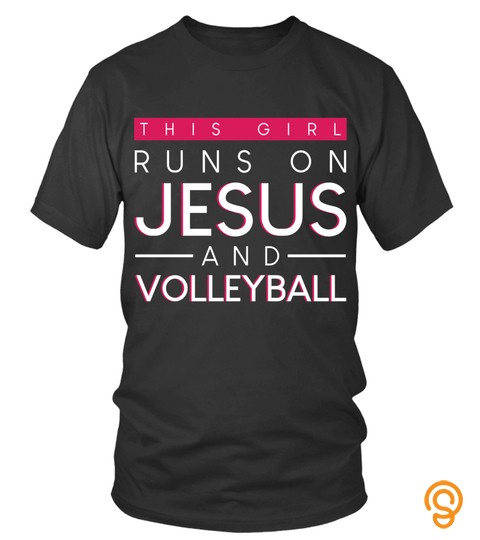 Volleyball t shirt   This Girl Runs on Jesus and Volleyball Christian Gift Pullover Hoodie