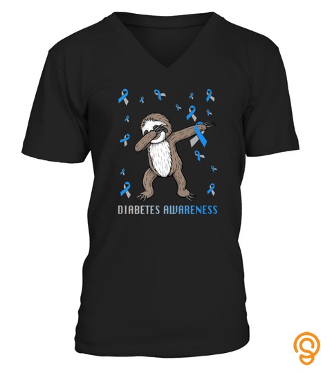 T1D Diabetes Awareness T Shirts Dabbing Sloth Warrior Tshirt   Hoodie   Mug (Full Size And Color)