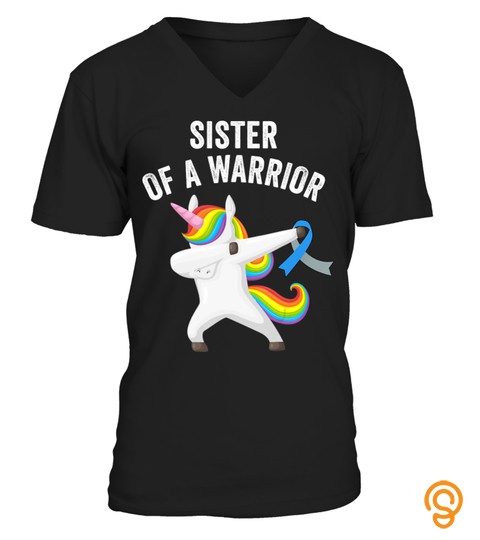 Sister Of A Warrior Dabbing Unicorn T1D Diabetes Funny Gift T Shirt