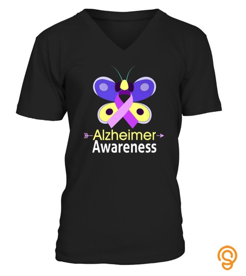 BUTTERFLY PURPLE RIBBON ALZHEIMER AWARENESS TSHIRT   HOODIE   MUG (FULL SIZE AND COLOR)