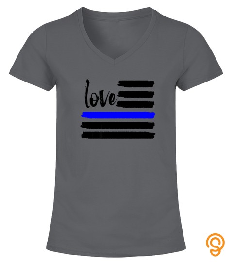Thin Blue Line American Flag Police Family 4th of July Shirt