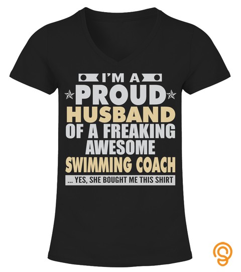 Proud Husband Of Awesome Swimming Coach T Shirts