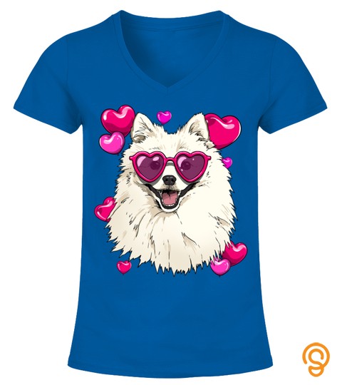 American Eskimo Valentines Day Shirt Heart Dog Lover Gift Pullover Hoodie