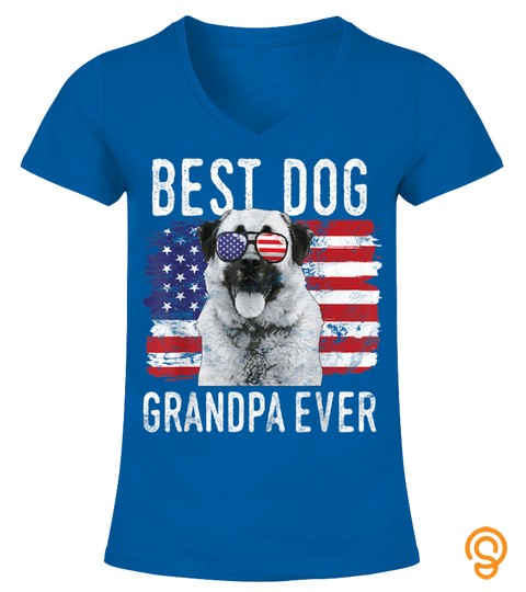 Mens American Flag Best Dog Grandpa Ever Anatolian Shepherd Dogs T Shirt