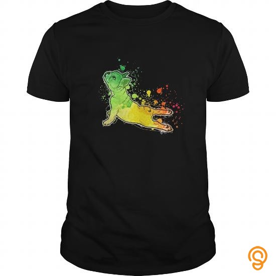 Half-priced Bulldog Yoga Shirt Funny Bulldogs Watercolor T Shirt Tee Shirts Clothing Brand