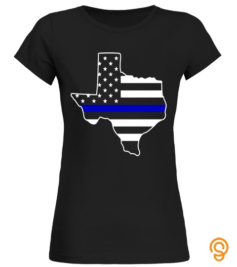 Texas State Police   Thin Blue Line T Shirt