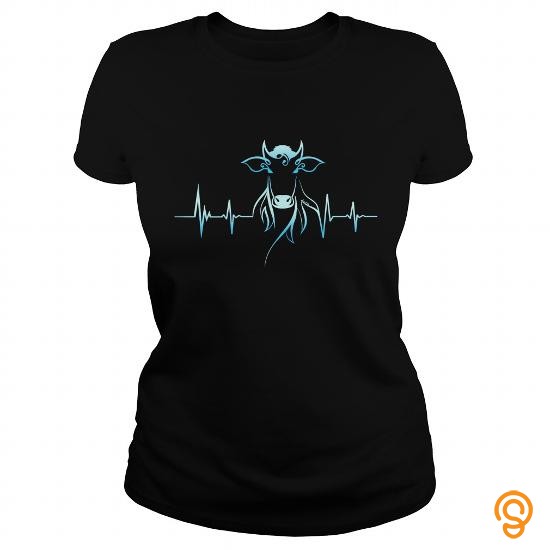 Sale Cow Heartbeat T Shirts Printing