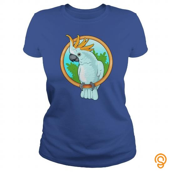 Semi-formal Cockatoo Birds Parrot Tee Shirts For Adults