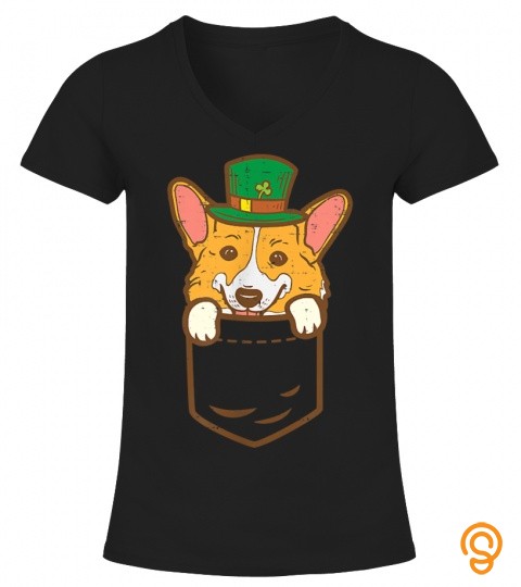 Leprechaun Welsh Corgi Pocket St Patricks Day Pet Dog Gift T Shirt