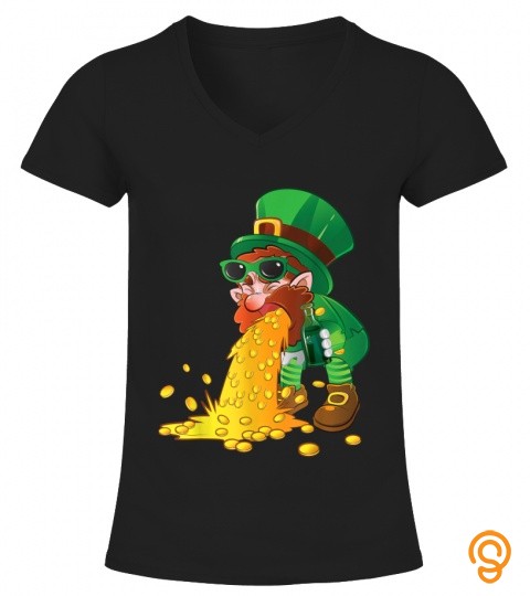 St Patricks Day Puking Leprechaun Shirt Gold Coin Green Beer