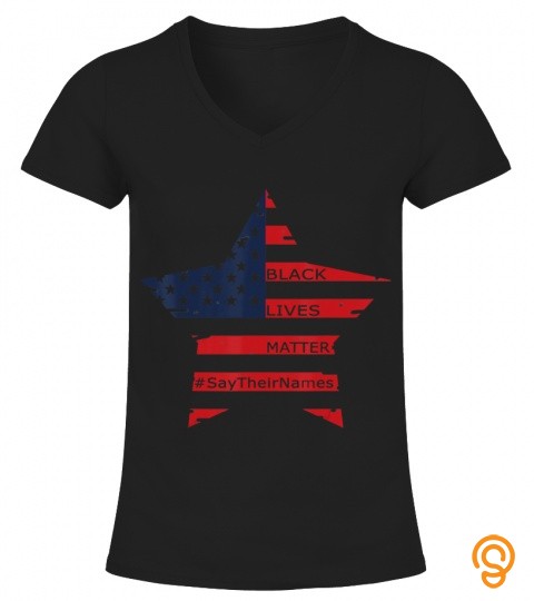 Black Lives Matter American Flag T Shirt T Shirt