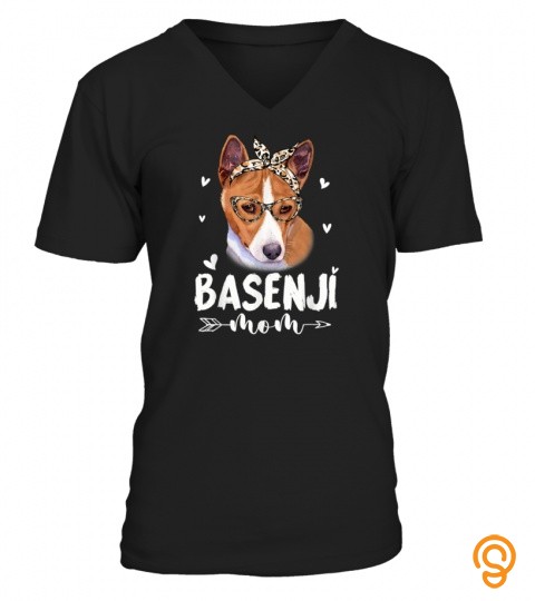 Basenji Mom Leopard Print Dog Lovers Mother Day Gift T Shirt