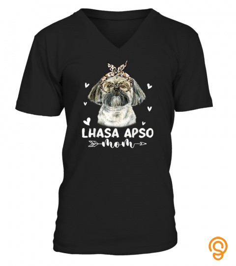 Lhasa Apso Mom Leopard Print Dog Lovers Mother Day Gift T Shirt