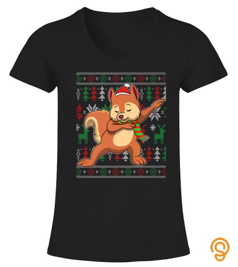 Ugly Christmas Shirt Dabbing Santa Squirrel Tshirt   Hoodie   Mug (Full Size And Color)
