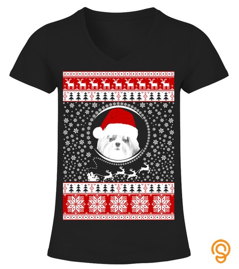 Merry Christmas Shih Tzu Lover Sweatshirt Tshirt Tee Hoodie