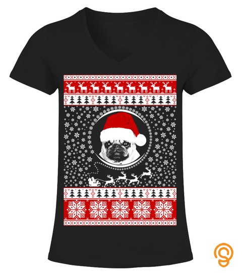 Merry Christmas Pug Lover Sweatshirt Tshirt Tee Hoodie