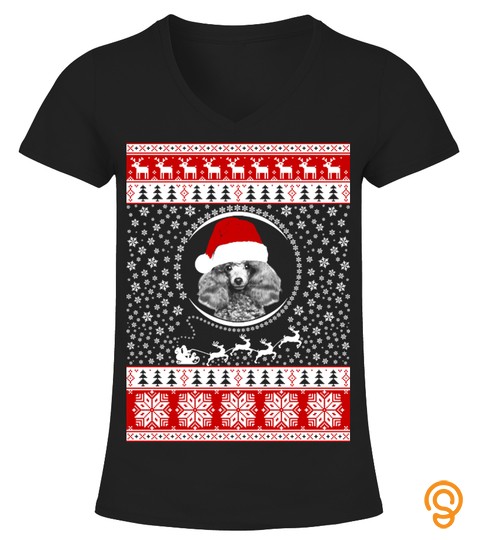 Merry Christmas Poodle Lover Sweatshirt Tshirt Tee Hoodie