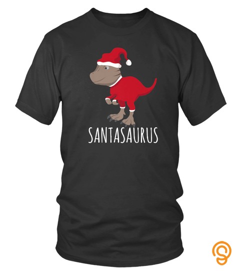 Santasaurus Rex Tshirt Christmas Trex Dinosaur Xmas Tee