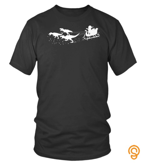 Santa Sleigh Trex Christmas Shirt Xmas Dinosaur Lover Gift
